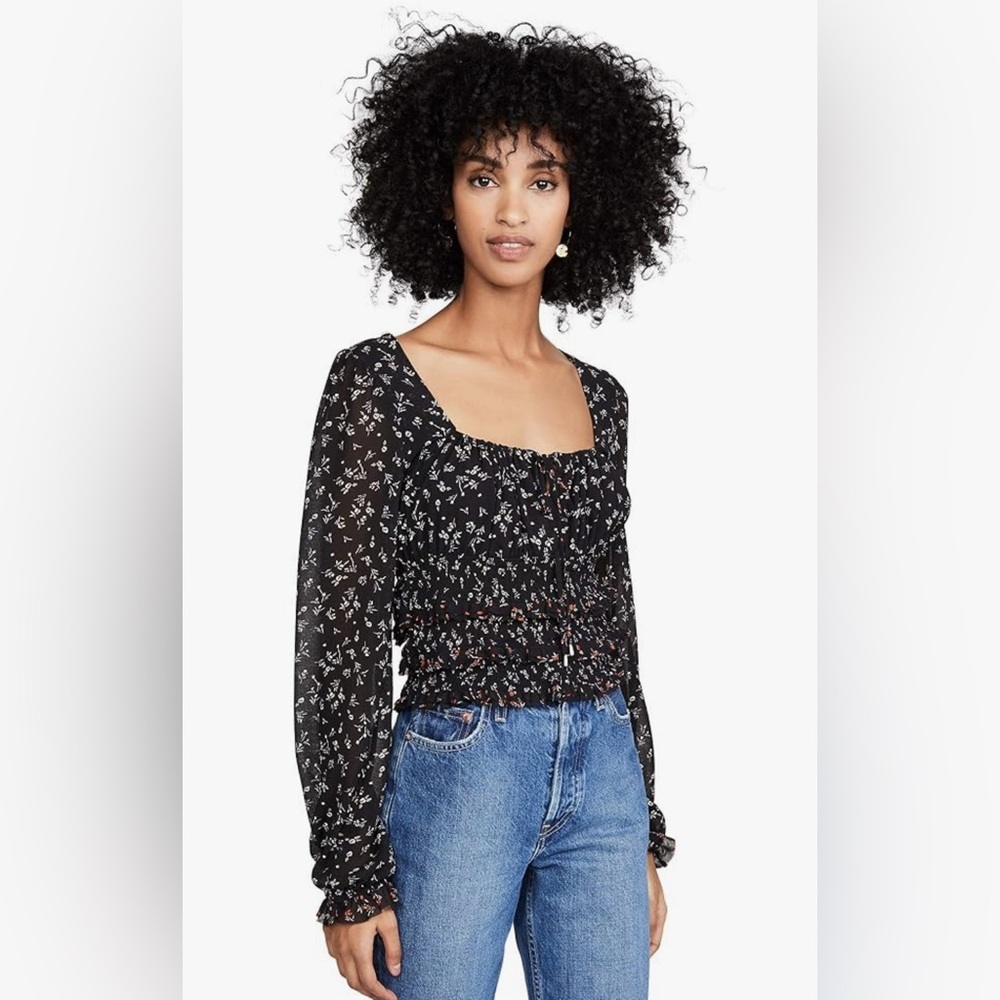 Free People Women's Lolita Floral Print Smock Hem Top (S)